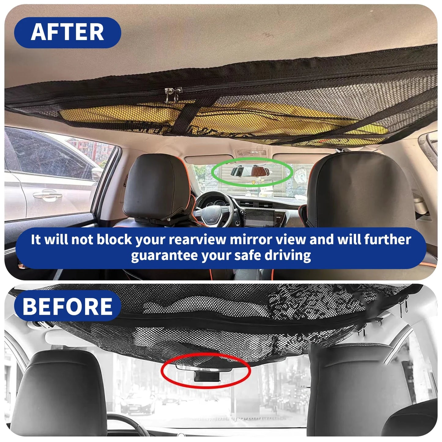 Triangular Car Roof Storage Net | Double-Layer Mesh Anti-Fall SUV Organizer for 2024