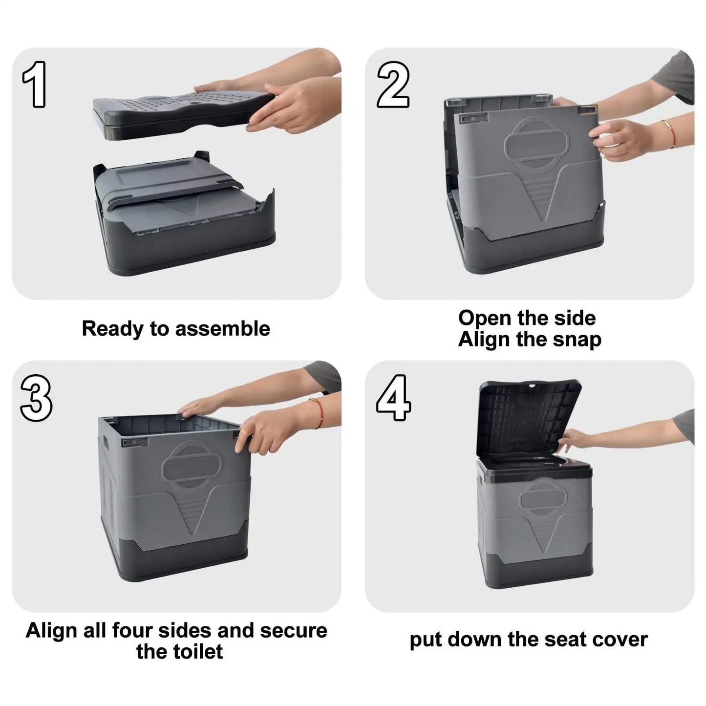 Portable Folding Toilet for Outdoor Camping - Cover Design Potty for Adults & Kids, Reusable Toilet for Picnics & Travel