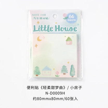 60PCS Kawaii Message Memo Paper Set - DIY Scrapbook Background Sheets for School, Office & Handmade Crafts