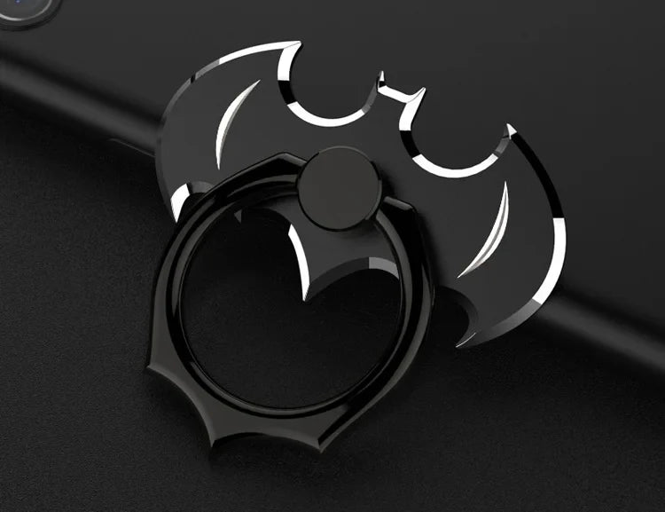 Oatsbasf Bat Finger Ring Phone Holder – 360° Rotating Metal Desktop Mobile Stand for iPhone, Xiaomi & All Smartphones Grip Mount Stand