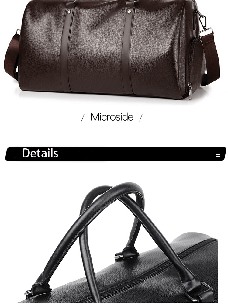 Retro Short Trip Bag – Large Capacity PU Waterproof Sports & Fitness Motorcycle Leisure Bag