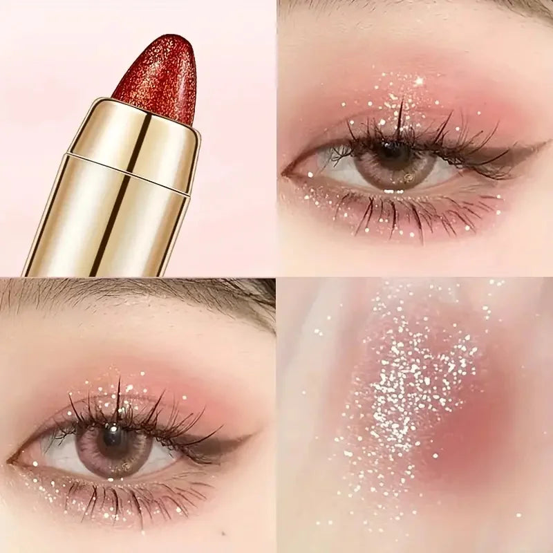 Double-Sided Eyeshadow Stick – Highlighter & Brightening Pen with Pearly Glitter & Matte Finish