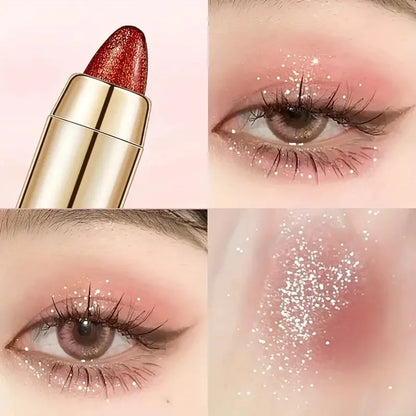 Double-Sided Eyeshadow Stick – Highlighter & Brightening Pen with Pearly Glitter & Matte Finish