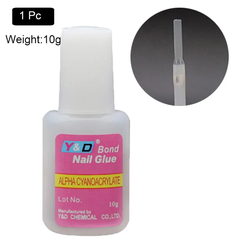 10g Fast Drying Nail Glue - Adhesive for False Nails, Glitter, Acrylic, Rhinestone Decoration, and Nail Extensions