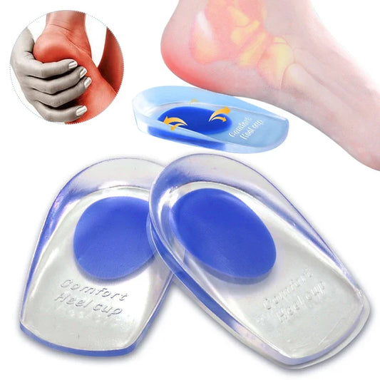 Medical Silicone Heel Protector Insoles – Inserts for Heel Spur Relief, Plantar Fasciitis Pain & Pressure Reduction