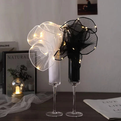 LED Flower Wrapping Paper – Lace Mesh Lighted Bouquet Packaging for Wedding, Birthday & Gift Decorations