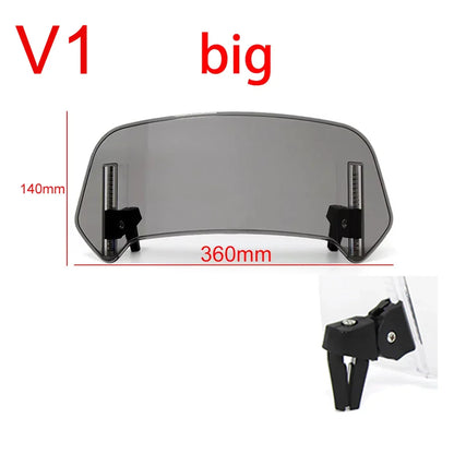 Universal Motorcycle Windshield Extension – Adjustable Clamp-On Wind Deflector Spoiler for BMW, Kawasaki, Yamaha, Honda & Suzuki Bikes