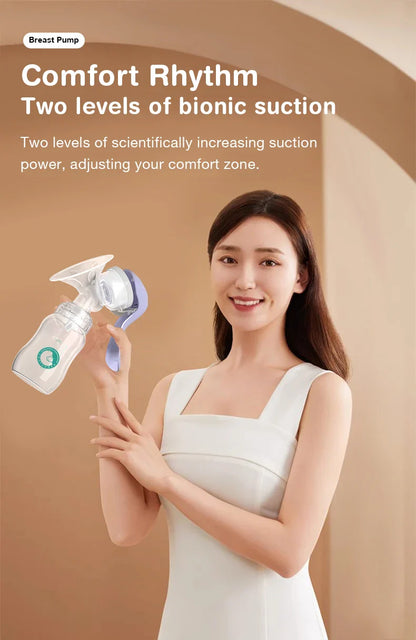 Manual Breast Pump — Baby Nipple Milk Suction Bottle for Feeding & Postpartum Care