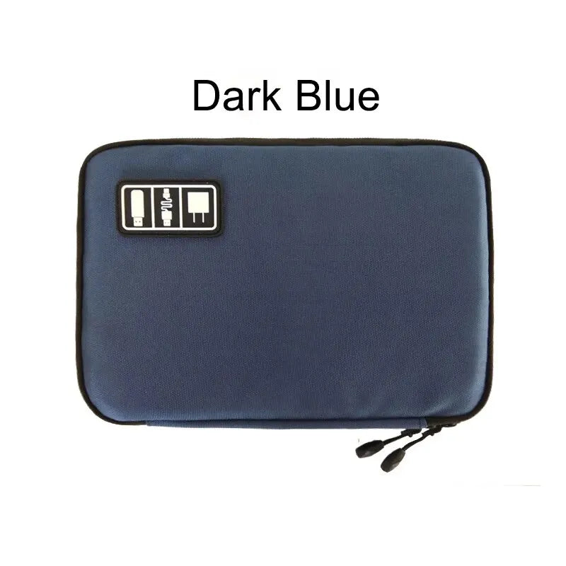 Black & Green Portable Storage Bag – Waterproof Electronic Accessory Organizer for USB Cables, Chargers & Travel