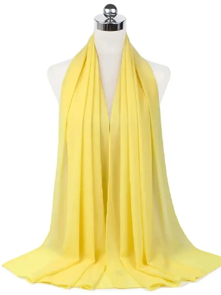 Women’s Solid Chiffon Instant Hijab – Ready-to-Wear Islamic Scarf, Muslim Shawl & Arab Head Wrap