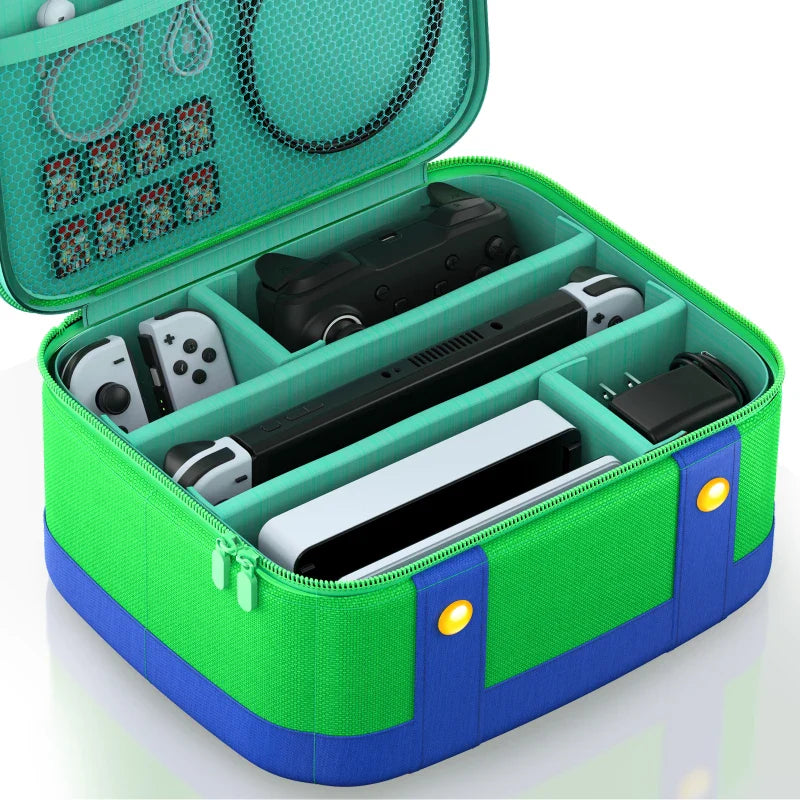 Large Storage Case for Nintendo Switch OLED — Portable Carrying Bag for Console, Pro Controller & Switch/Switch Lite Accessories