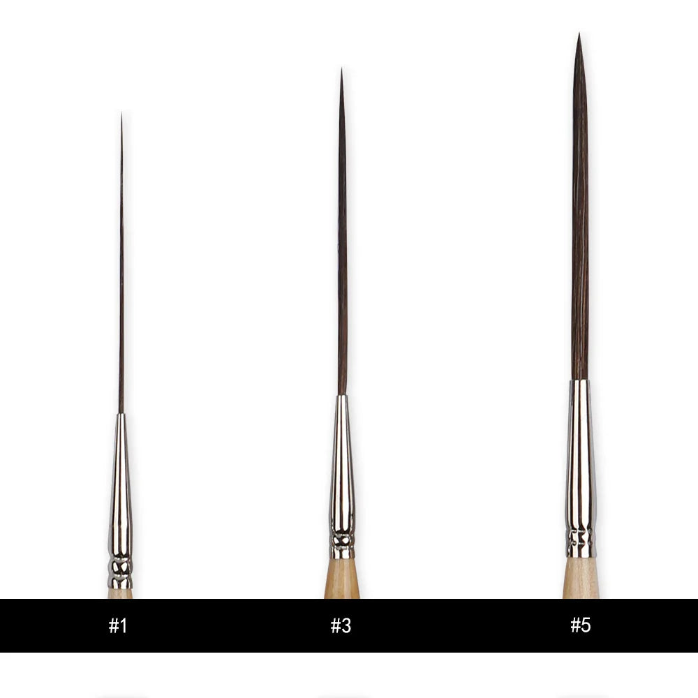 Artsecret Long Liner Detail Brushes – Premium Cattle Ear Hair Watercolor & Nail Art Striping Pens (0.8, 1.2, 2.8mm)
