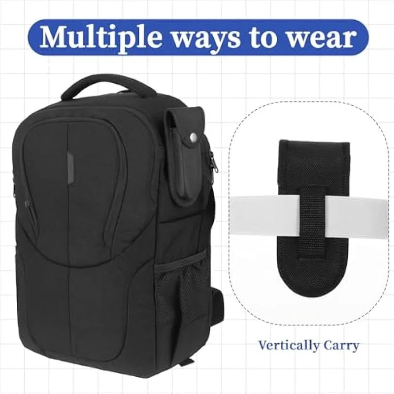 Nylon EDC Knife Pouch - Folding Knife Cover with Flashlight & Pliers Holder Carry Case