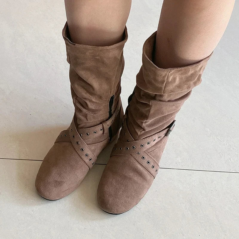 Wedopus Women’s Customized Heel Western Dance Boots – Black Suede Cowboy Shoes for Urban Dancing