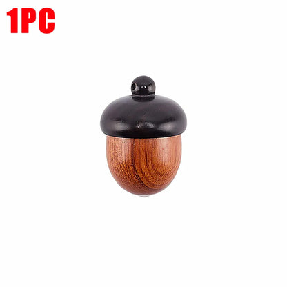 Mini Wood Acorn Pendant Box - 5/1Pcs Portable Multi-Purpose Rescue Pill Case & DIY Storage Container