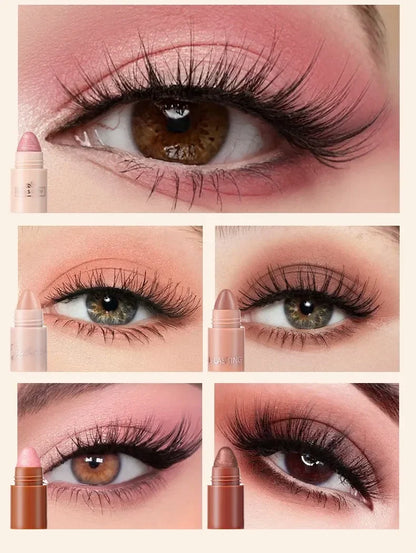 5-in-1 Eyeshadow Pencil Kit – Velvet Matte, Pigment, Shimmer & Highlight Makeup Combination in Pink & Brown Mini Eye Shadow Pen