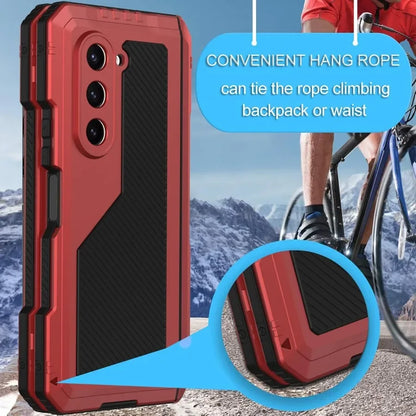 3-Layer Heavy Duty Metal Case for Samsung Galaxy Z Fold 6/5/4 – Shockproof Aluminum & Silicone Cover with Stand and Screen Film