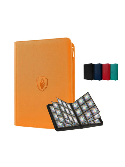 9-Pocket Zipper Card Binder - 360 Trading Card Holder Book, Premium PU Cover, Durable Side Loading Card Binder