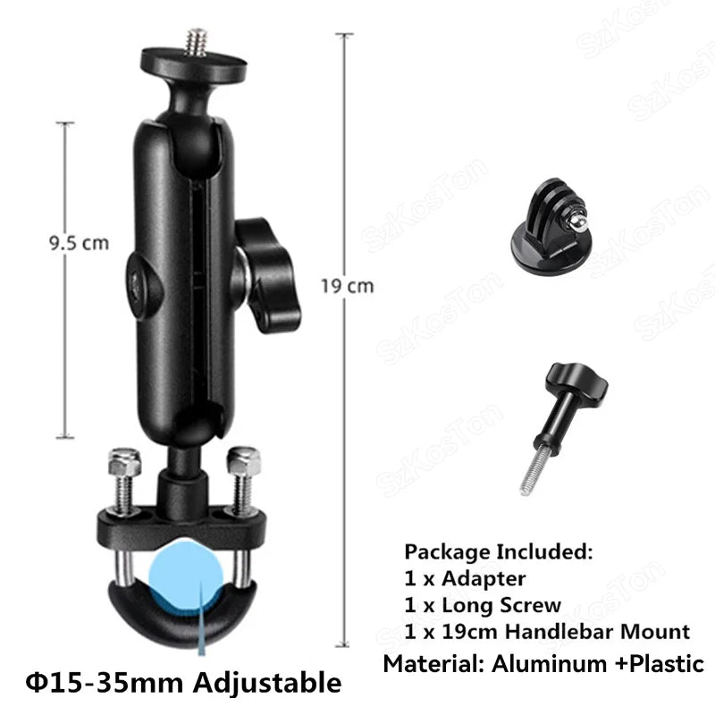 Selfie Stick Monopod Handlebar Mount – Compatible with Insta360 X4/X3/X2, GoPro 8-13 & DJI for Bicycle & Motorcycle