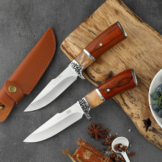 Wild Survival Self-Defense Mini Knife – Portable Stainless Steel Pocket Knife for Outdoor Camping, Fruit & Meat Cutting
