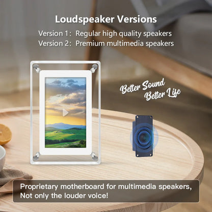 5-Inch Acrylic Digital Photo Frame — Vertical IPS Display, 4GB Memory & 1200mAh Battery | Portable Digital Picture Frame