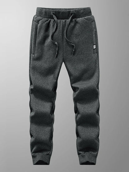 Winter Men’s Fleece Sweatpants — Thick Warm Joggers with Zip Pockets, Cotton Casual Track Pants, Plus Size 6XL-8XL