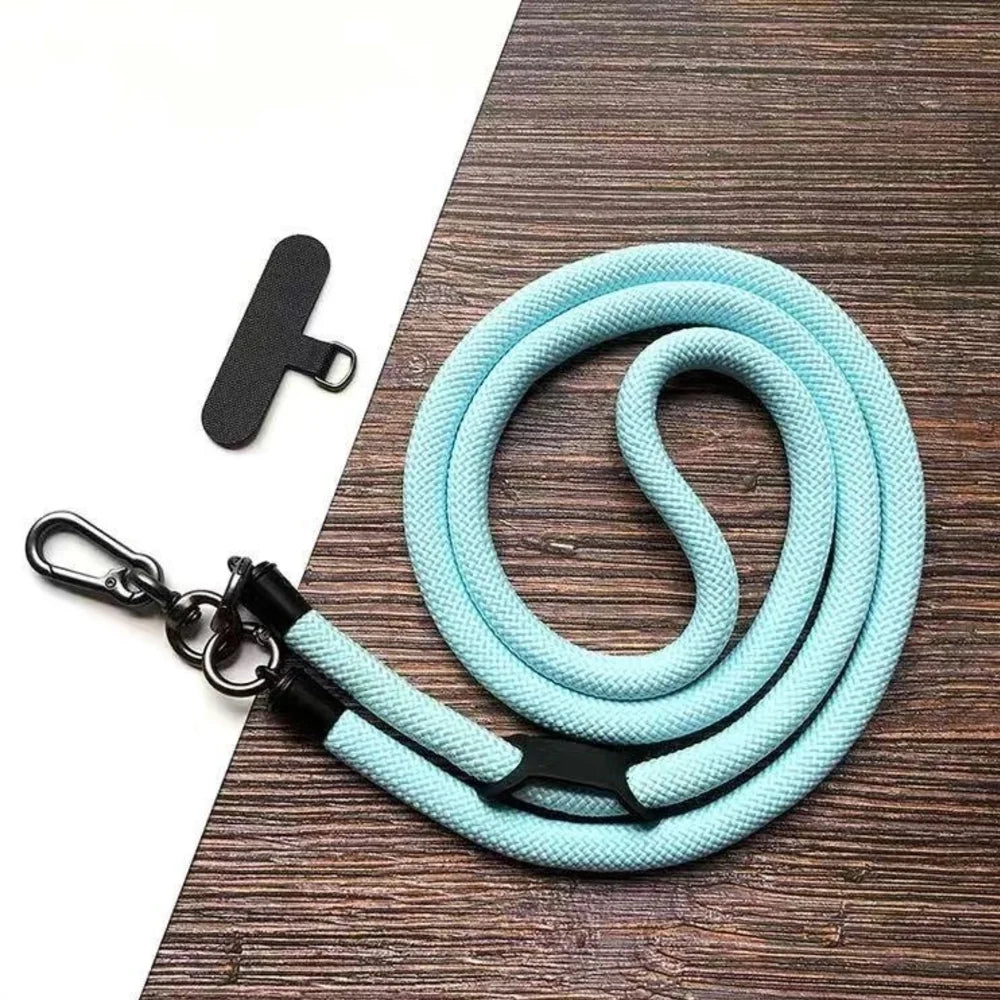 Adjustable Black & White Crossbody Phone Lanyard – Universal Multi-Functional Card Holder Strap