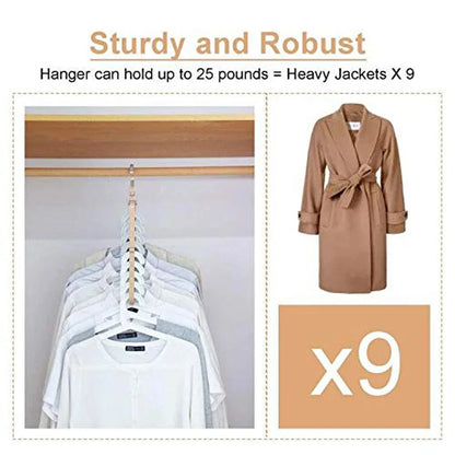 9-Hole Multi-Function Clothes Hanger Organizer – Space-Saving Folding Magic Rack for Scarves & Clothes