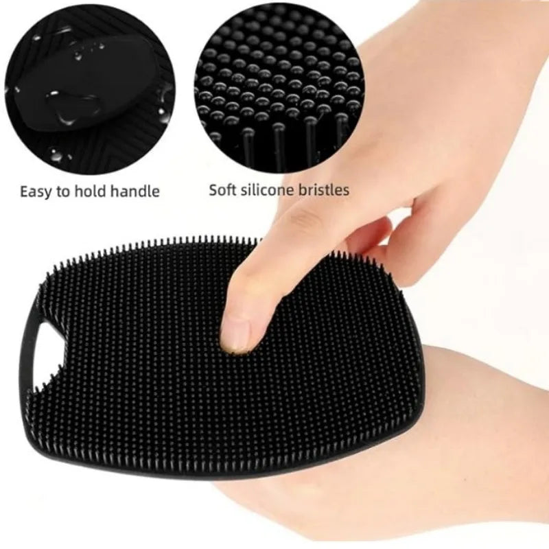 Soft Silicone Exfoliating Brush – Gentle Manual Body Cleanser & Massage Shower Scrubber for Men