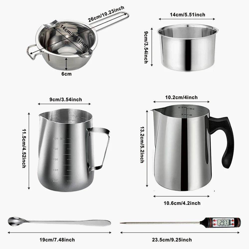 Candle Making Kit – Pouring Pot, DIY Supplies & Tools for Handmade Wax Candles, Includes Wax Melting Hot Plate