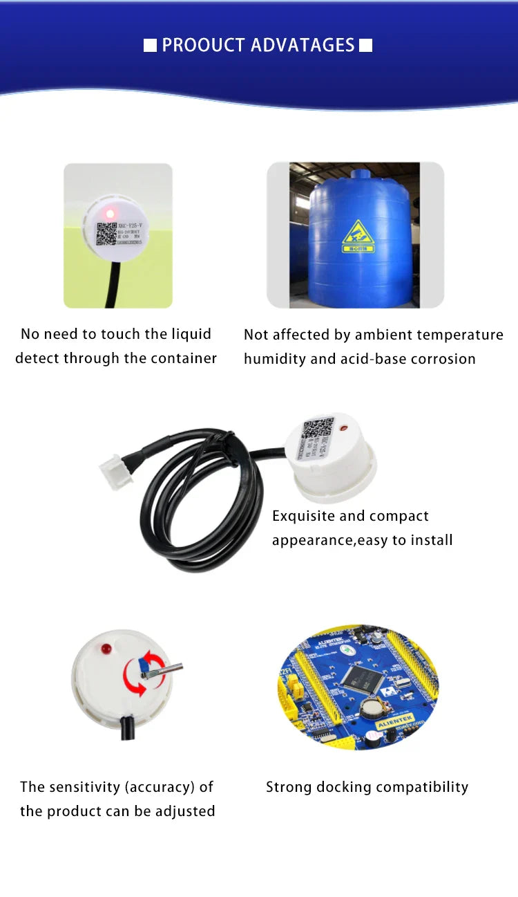 XKC-Y25 Capacitive Liquid Level Sensor – Fast Shipping Non-Contact Water Detection Sensor