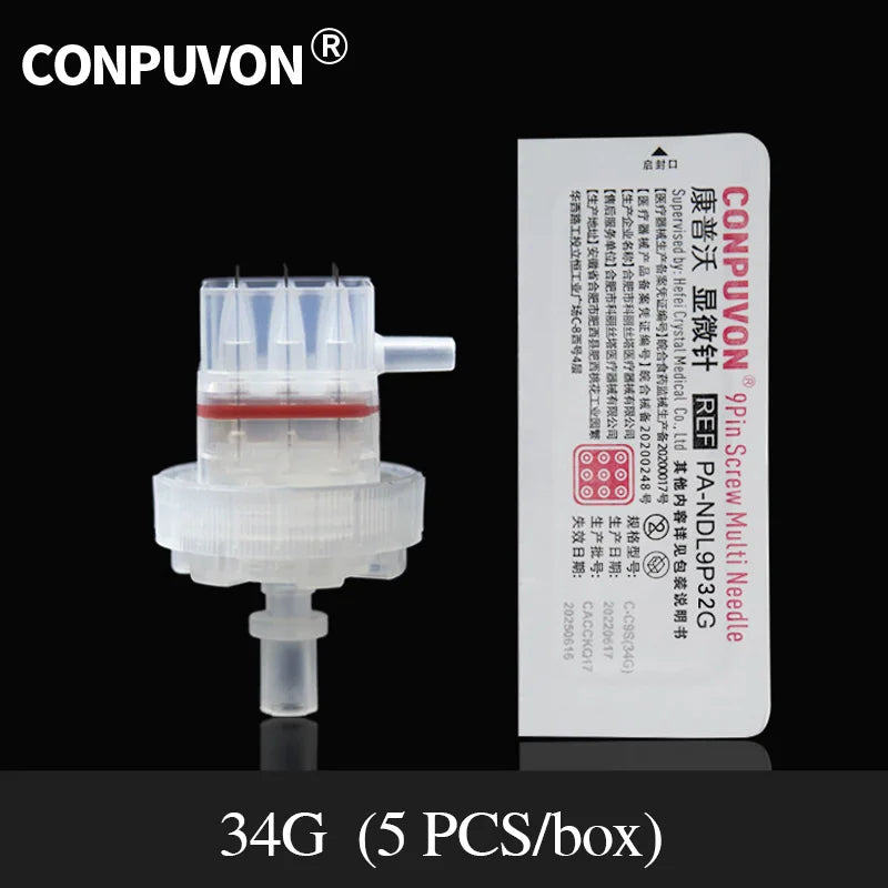 32G/34G Medical Disposable Nine-Needle Head – Pain-Free Ultra-Fine Connection for Beauty Machines
