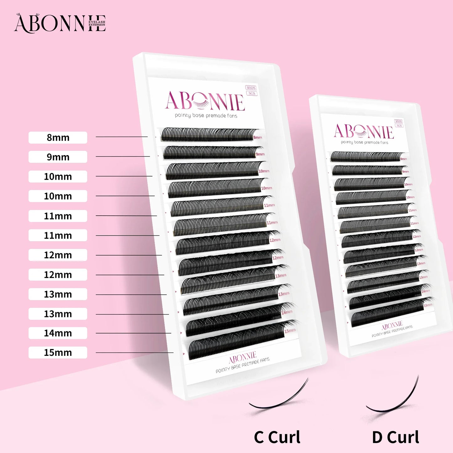 Abonnie 5D Flower Lashes | Premade Fluffy Volume Fans & Wispy Eyelash Extensions | Spikes for Full Lash Look