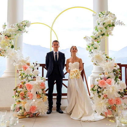 Metal Gold Wedding Arch Stand – 3.9FT/5.9FT/7.2FT Backdrop for Ceremony, Birthday & Baby Shower