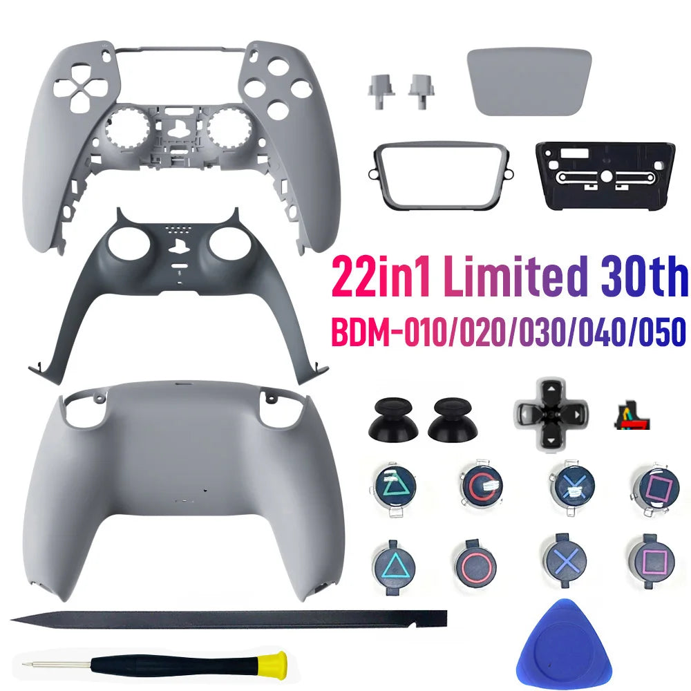 Limited 30th Anniversary PS5 Controller Shell — Front & Back Cover Replacement for BDM-010/020/030/040/050