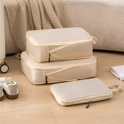 3pcs Travel Packing Bag Set | Compressible Waterproof Nylon Organizer for Suitcase, Luggage, Portable