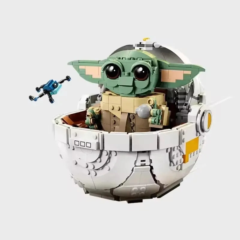 2025 Grogu Cartoon Series Building Block Set – 1048pcs Hover Pram Model Toy for Kids