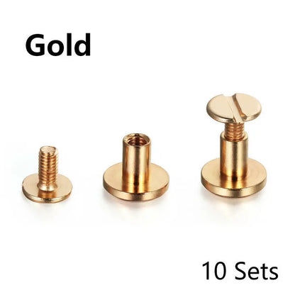 10 Sets Leather Craft Metal Rivets – Double Curved Head Screws for Belts, Straps, Luggage & DIY Projects