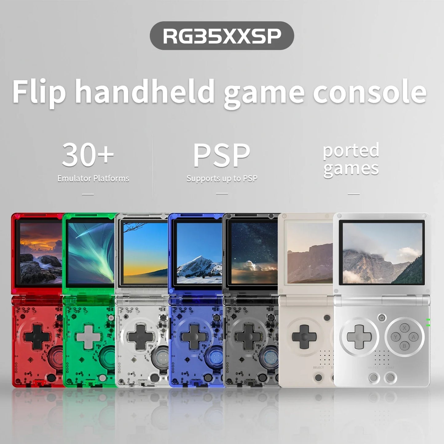 ANBERNIC RG35XXSP Flip Handheld Game Console – 3.5” IPS Display, 64GB, 64-Bit Linux, Online Play