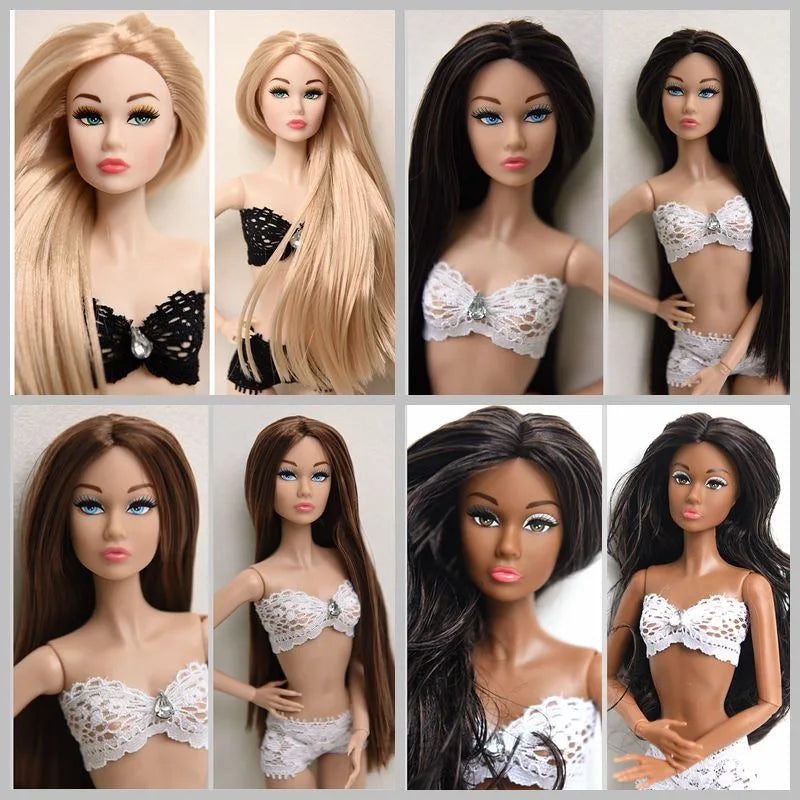 FR Supermodel 1/6 BABI Doll – Movable Joints, DIY Dress-Up Princess with Head & Body Accessories, White/Normal/Chocolate Skin