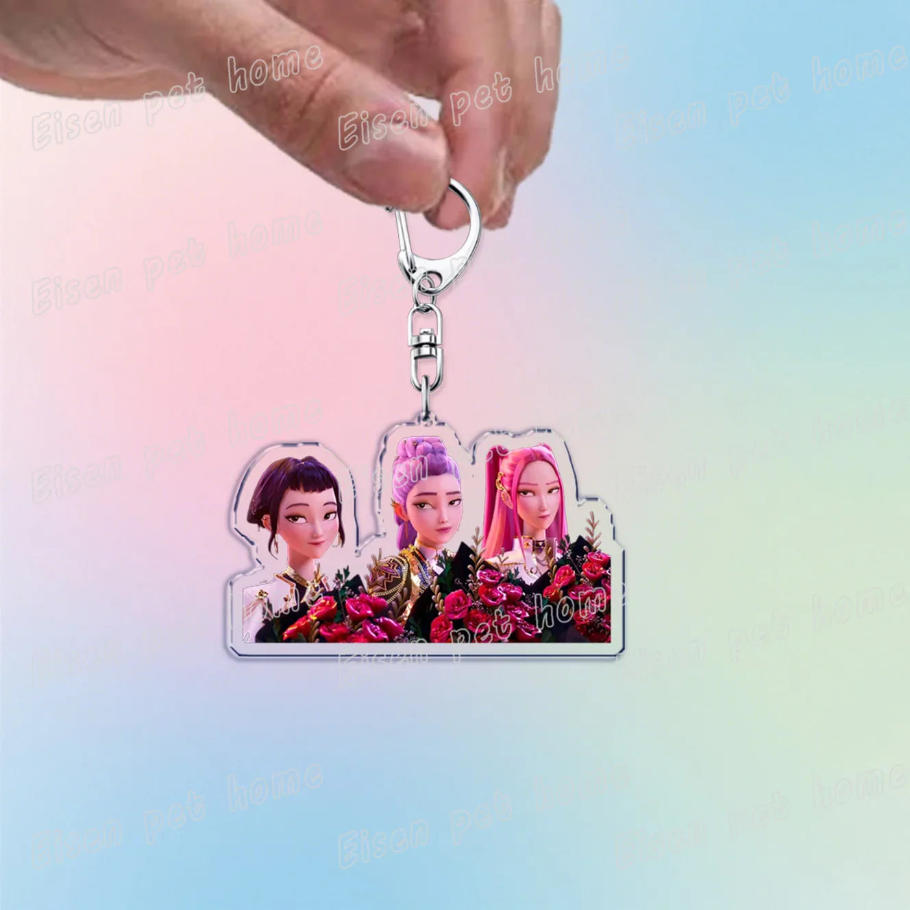 Kpop Demon Hunters Huntrix Saja Boys Keychain Bag Charm Rumi Zoey Jinu Ramen Keyring Fans Gift