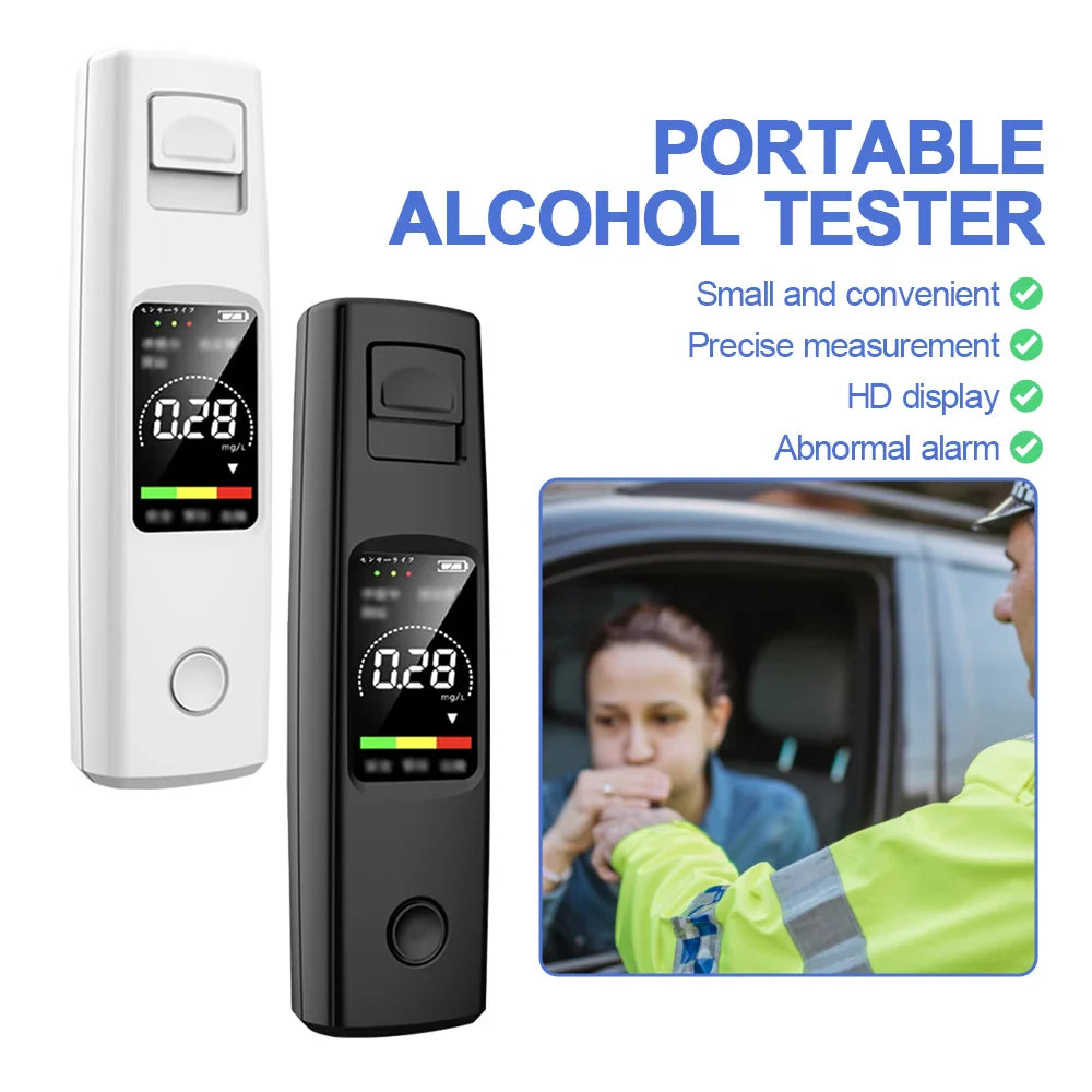 Professional High Sensitivity Breathalyzer - Non-Contact Alcohol Tester with Type-C Charging, Portable Alcoholometer