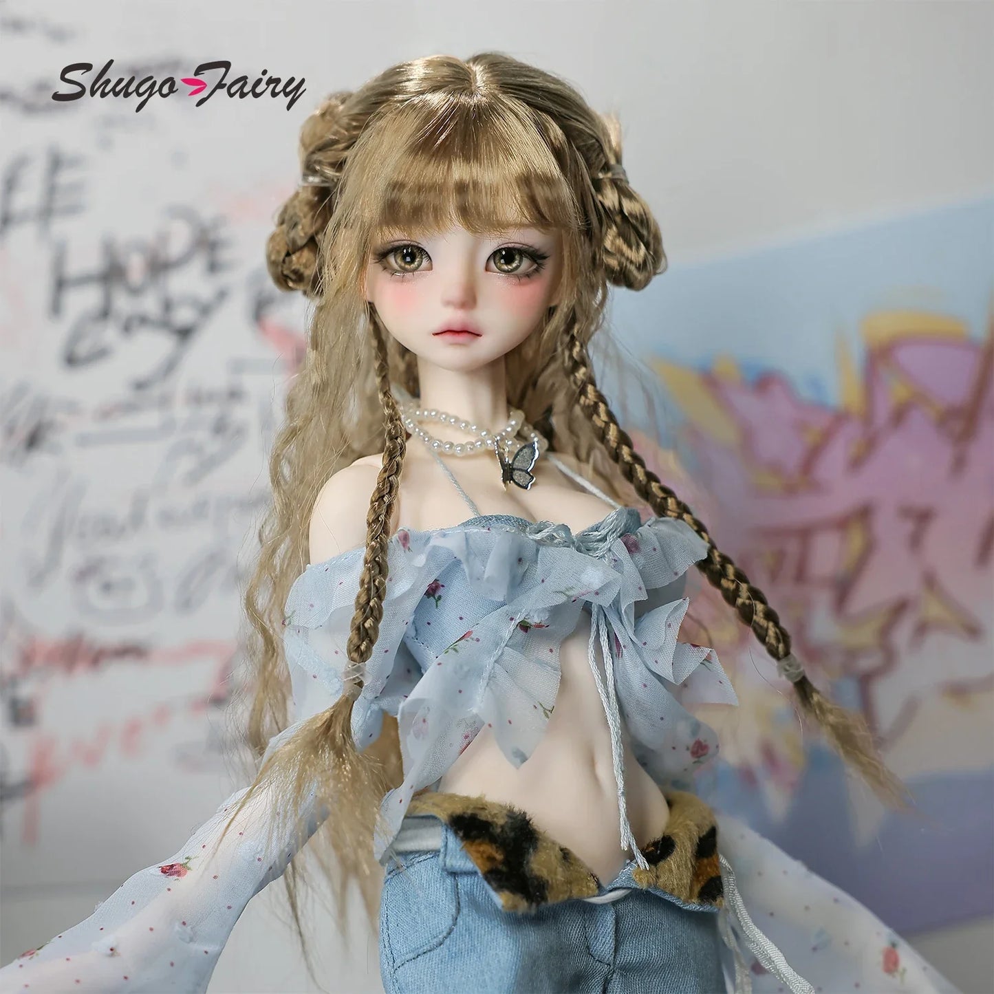 Shugafairy Kikyou D 1/4 BJD Doll – Fullset Street Girl with Big Chest, Summer Carnival Y2K Style Ball-Jointed Fashion Doll Toy