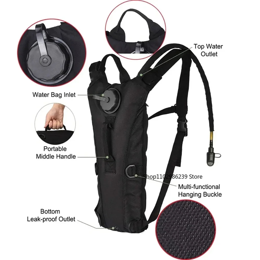 Tactical 3L Hydration Backpack – Waterproof Water Bag for Outdoor Sports, Cycling, and Mountaineering