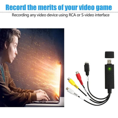 USB 2.0 VHS to DVD Video Converter – Capture Analog Video to Digital Format for IPTV, Audio, and Gaming