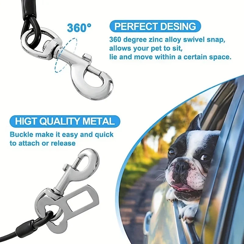 Chew-Proof Dog Car Harness – Durable & Secure Seat Belt for Small/Medium Dogs, Comfortable Pet Travel Safety Essential