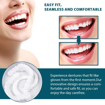Teeth Veneers & Whitening Denture Kit – Temporary False Teeth Cover for Comfortable, Perfect Smile