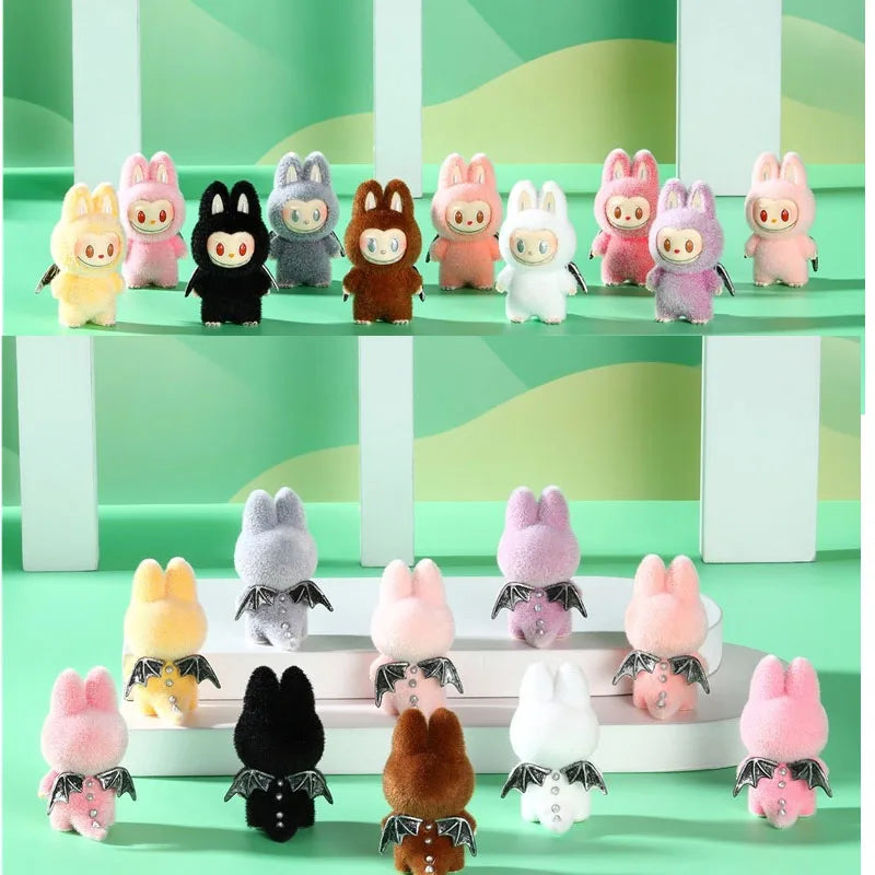 Labubu Cartoon Mini Flocking Doll – Cute DIY Pendant & Kawaii Gift Accessories