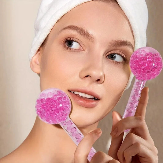 2Pcs LCE Globes for Facials - Cooling Facial Massage Balls, LCE Roller Tool for Face and Eyes, Freezer-Friendly
