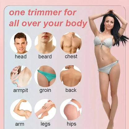 Women’s USB Electric Full-Body Razor – Hair Removal for Armpit, Arm, Bikini Line & Legs